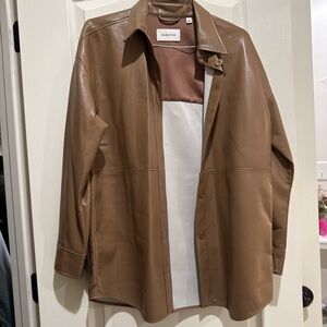 Aritzia Babaton Brown Leather Jacket
